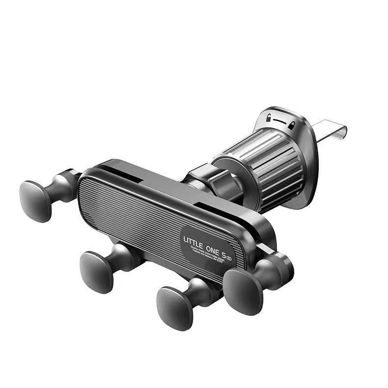 Autótelefon-tartó a műszerfal légáramlatnyílásához adó bázissal, univerzális középkonzol tartó — Snap-on telepítés; 7,5W teljesítmény; hangfelismerés; kompatibil napellenzővel