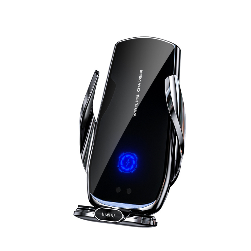 Držač za telefon u automobilu na ventilacijskom otvoru s bežičnim punjenjem, 360° rotacija, USB punjač, električno stezanje