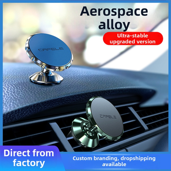 Cafel suport magnetic pentru telefon în mașină, montaj adeziv pe gură de ventilație a bordului, metalic, pentru consola centrală