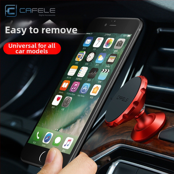 Cafel suport magnetic pentru telefon în mașină, montaj adeziv pe gură de ventilație a bordului, metalic, pentru consola centrală
