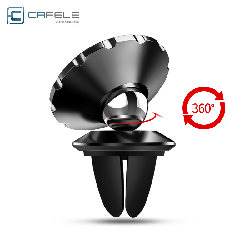 Cafel suport magnetic pentru telefon în mașină, montaj adeziv pe gură de ventilație a bordului, metalic, pentru consola centrală