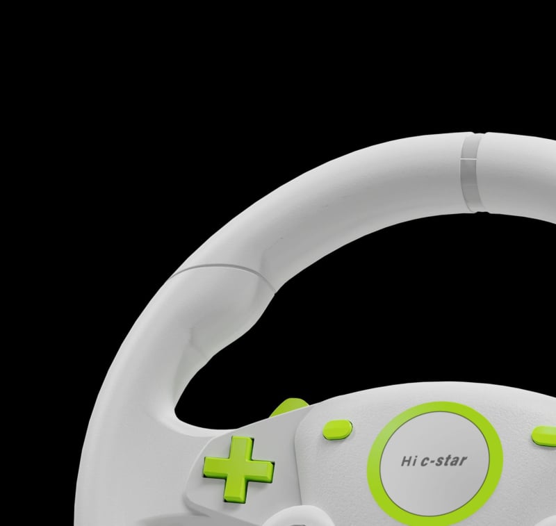 Simuliacinė vibracinė vairavimo žaidimų vairas, 270° kampas, USB-A sąsaja, suderinama su PC, Switch, PS4/PS3, Xbox One/360 ir Android, su stipriu vibracijos grįžtamuoju ryšiu ir programuojamais mygtukais