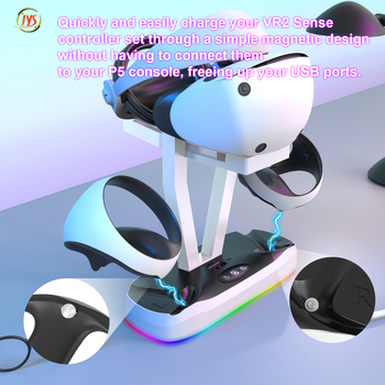 Magnetska baza za punjenje PS VR2 s RGB osvjetljenjem, nosač za VR naočale
