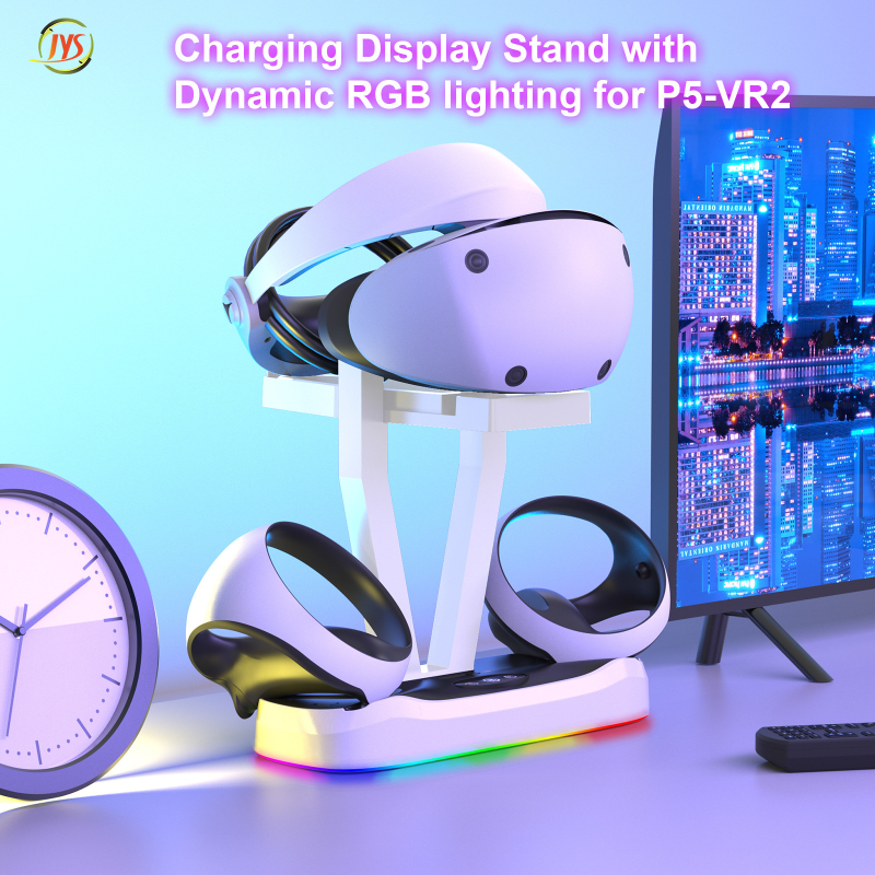 Magnetska baza za punjenje PS VR2 s RGB osvjetljenjem, nosač za VR naočale