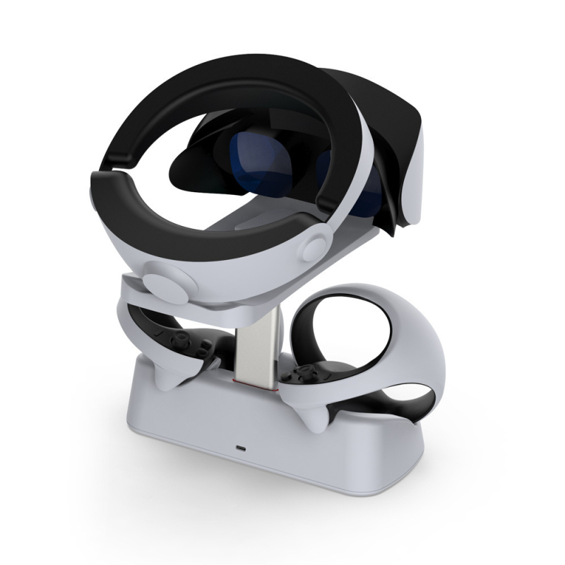 HONCAM PS VR2 Punjačka Baza s LED Indikatorom i Držačem za Naočale – USB-C Sučelje, Kompatibilno s PS VR2, OEM Prilagodba, Izdanje 2023