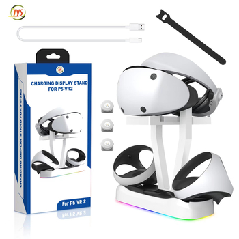PS VR2 magnetna baza za punjenje s RGB osvjetljenjem, ABS konstrukcija i držač za kontrolere te skladište VR naočala