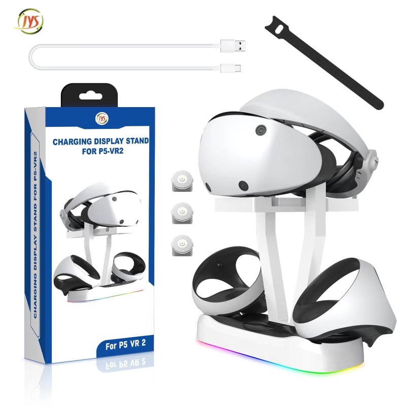 PS VR2 magnetna baza za punjenje s RGB osvjetljenjem, ABS konstrukcija i držač za kontrolere te skladište VR naočala