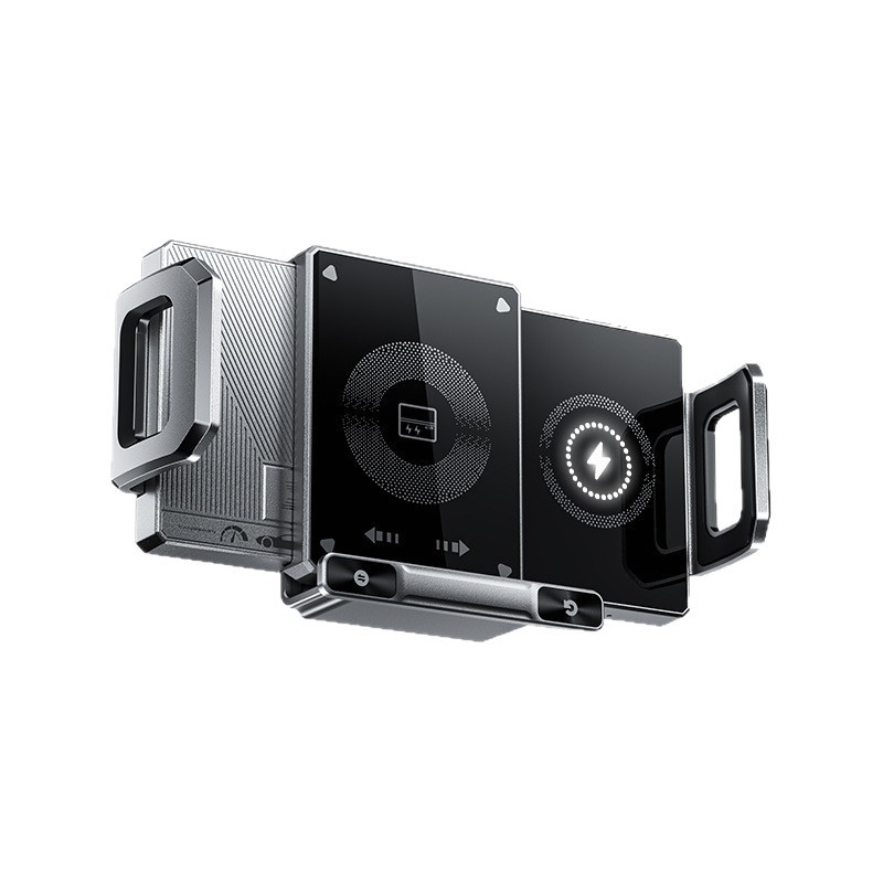 Összecsukható kijelzős autós telefon-tartó töltés vezeték nélküli, mágneses és forgatható, univerzális, rögzítés snap-on, 15W