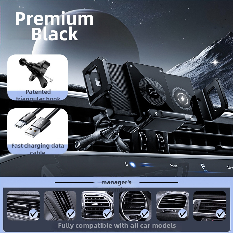 Összecsukható kijelzős autós telefon-tartó töltés vezeték nélküli, mágneses és forgatható, univerzális, rögzítés snap-on, 15W