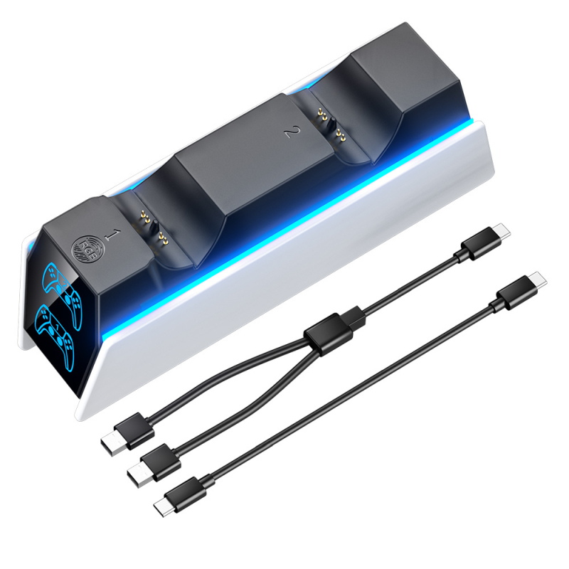 Stand de încărcare PS5 pentru controler wireless, indicator LED, material ABS