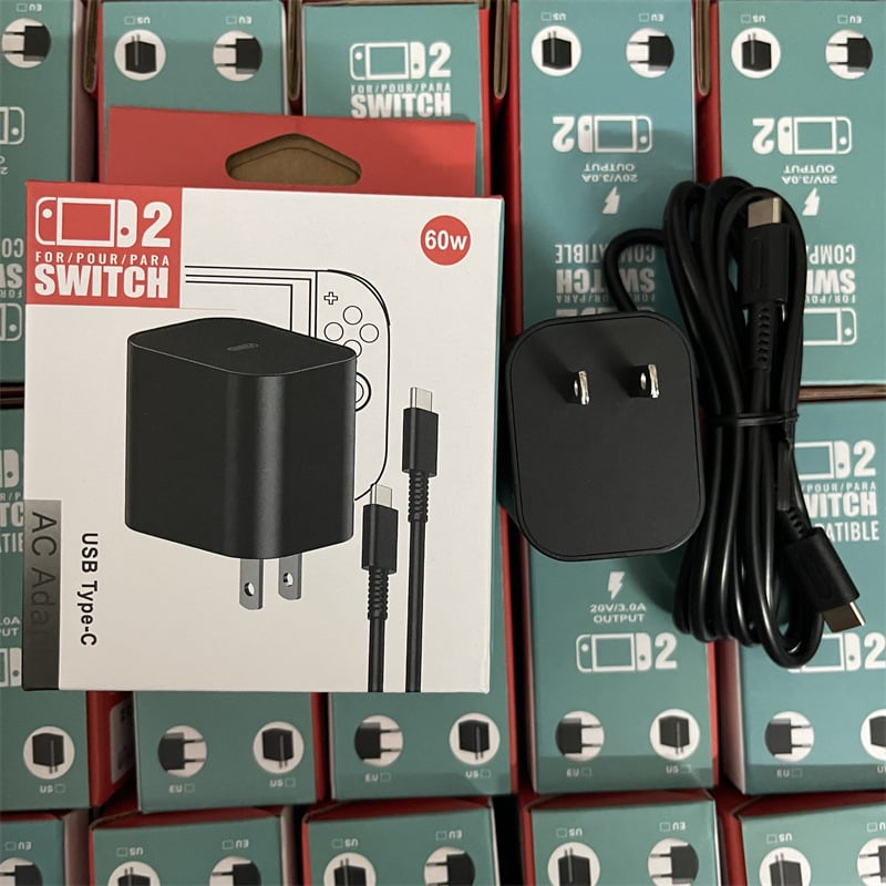 PD punjač za Switch2 60W Brzo punjenje ABS