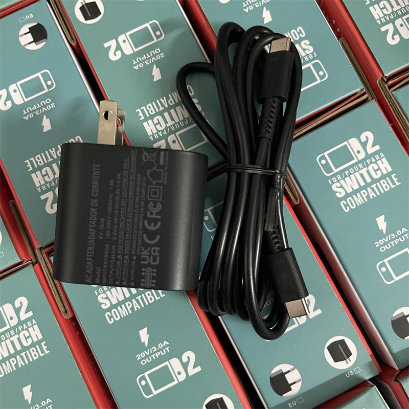 PD punjač za Switch2 60W Brzo punjenje ABS