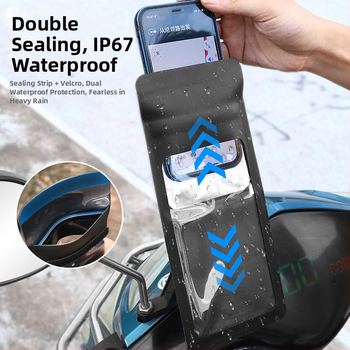 Suport impermeabil pentru mâner ghidon motociclete/e-bike – model UK-03, materiale PU, PVC, ABS, Nylon, Silicone