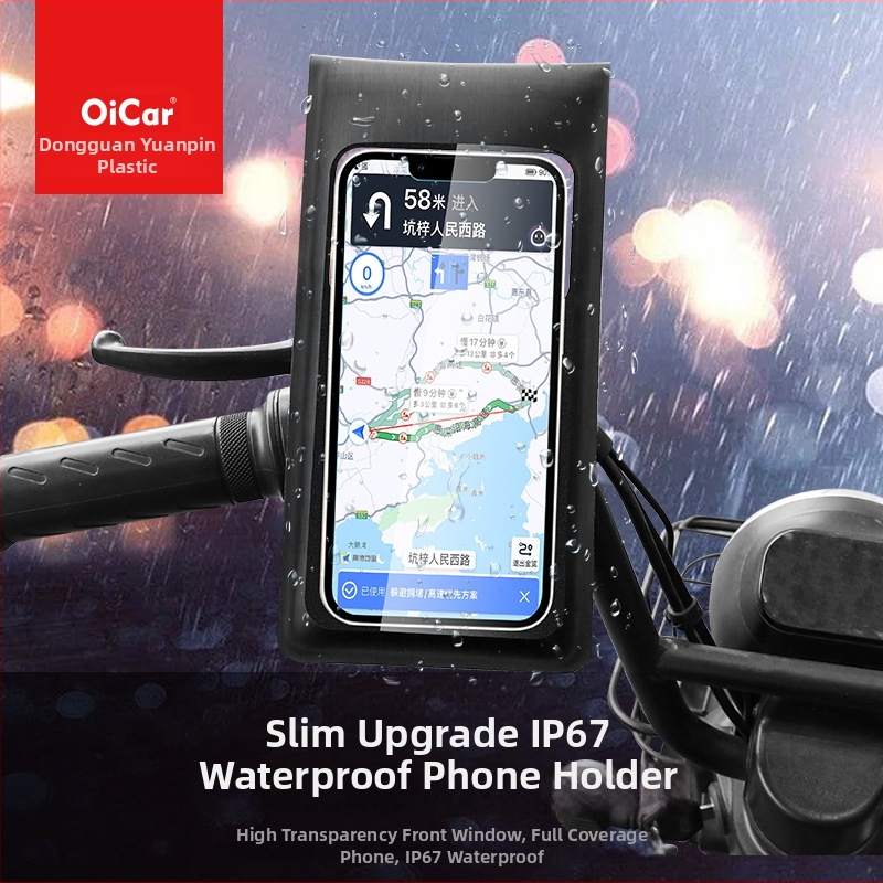 Suport impermeabil pentru mâner ghidon motociclete/e-bike – model UK-03, materiale PU, PVC, ABS, Nylon, Silicone