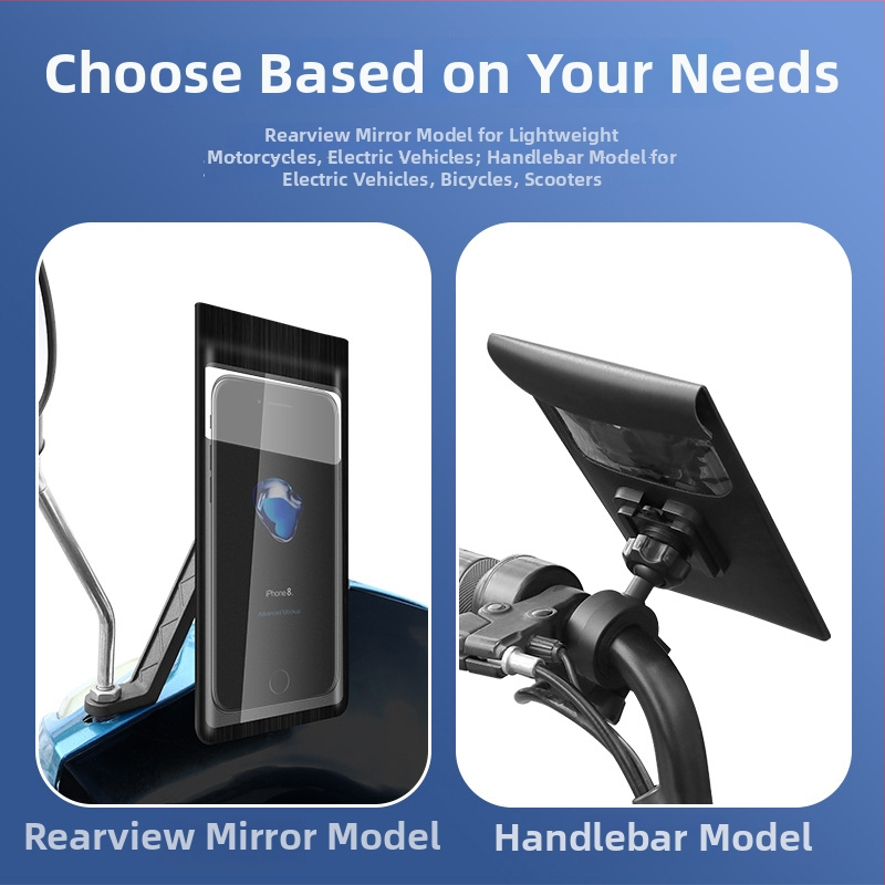 Suport impermeabil pentru mâner ghidon motociclete/e-bike – model UK-03, materiale PU, PVC, ABS, Nylon, Silicone