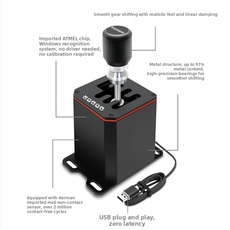 PC žaidimų simuliatoriaus pavarų svirtis su Hall linijiniu jutikliu | Prekės ženklas: ODDOR | Modelis: BHPC01 | Būsena: Nauja
