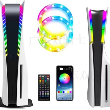 PS5 Slim Lumină Ambientală cu Bandă de Lumină, Funcție de Captare a Sunetului, Interfață USB, Telecomandă