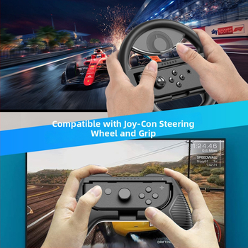 Naujas Switch Joy-Con vairo rato laikiklis su indikatorine šviesa ir kompasu (ABS)
