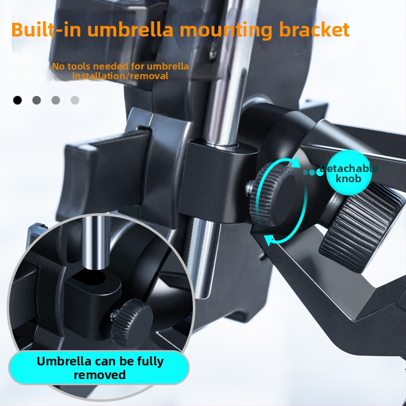 Suport universal pentru telefon mobil cu umbrelă, pe braț auto — ABS + aliaj, certificat 3C (2022152202040936)