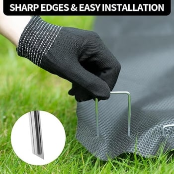 Cuie U pentru fixare gazon, din oțel inoxidabil, lungimi 10/15/20 cm, diametru exterior 4 cm, vârf înclinat pentru o introducere ușoară