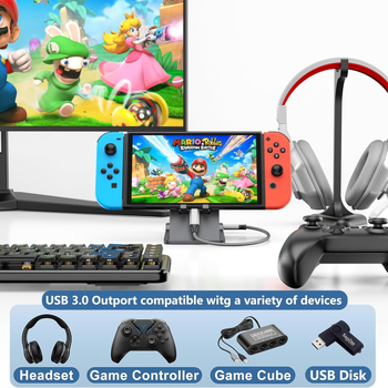 Docking stanica za Switch: USB-C i HDMI, 4K60 izlaz videa, odraz zaslona, punjenje, aluminijska legura