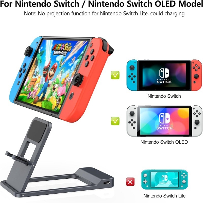 Docking stanica za Switch: USB-C i HDMI, 4K60 izlaz videa, odraz zaslona, punjenje, aluminijska legura