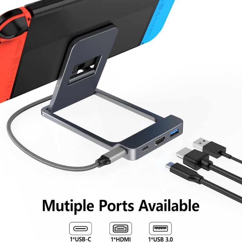 Docking stanica za Switch: USB-C i HDMI, 4K60 izlaz videa, odraz zaslona, punjenje, aluminijska legura
