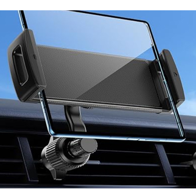 Suport auto pentru telefon și tabletă – montaj universal pe gură de aer, rotativ, prindere cu clips