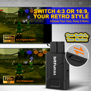 Convertor HDMI video pentru console retro N64/SNES/SFC/NGC — plug-and-play, comutare 16:9/4:3, carcasă ABS