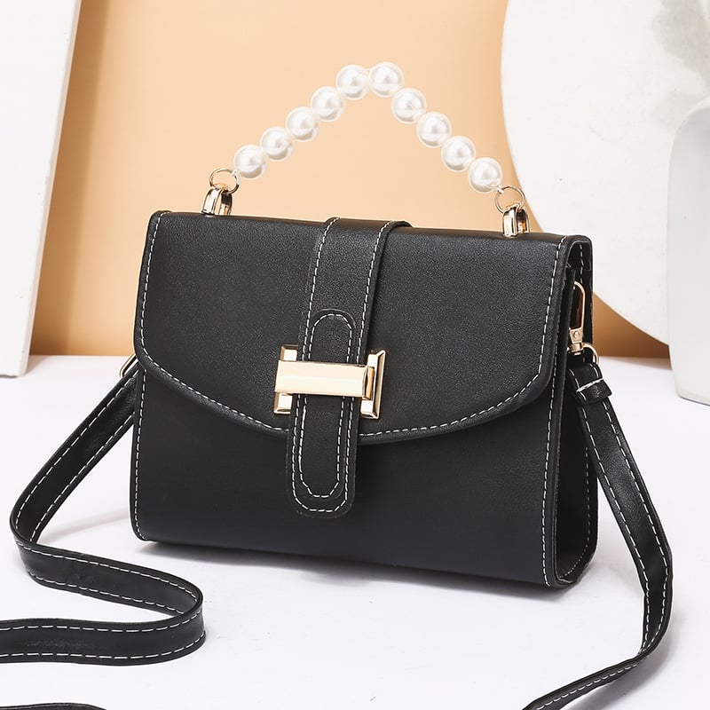 Geantă crossbody, formă pătrată orizontală, PU material, stil street fashion, închidere cu capac, buzunar interior laminat cu fermoar