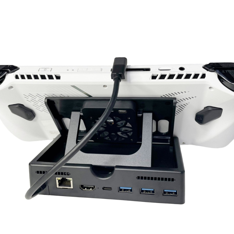 6-в-1 висок клас докинг станция за ROG Ally и ROG Ally X със охладител, USB-C, HDMI 4K60Hz, Gigabit Ethernet