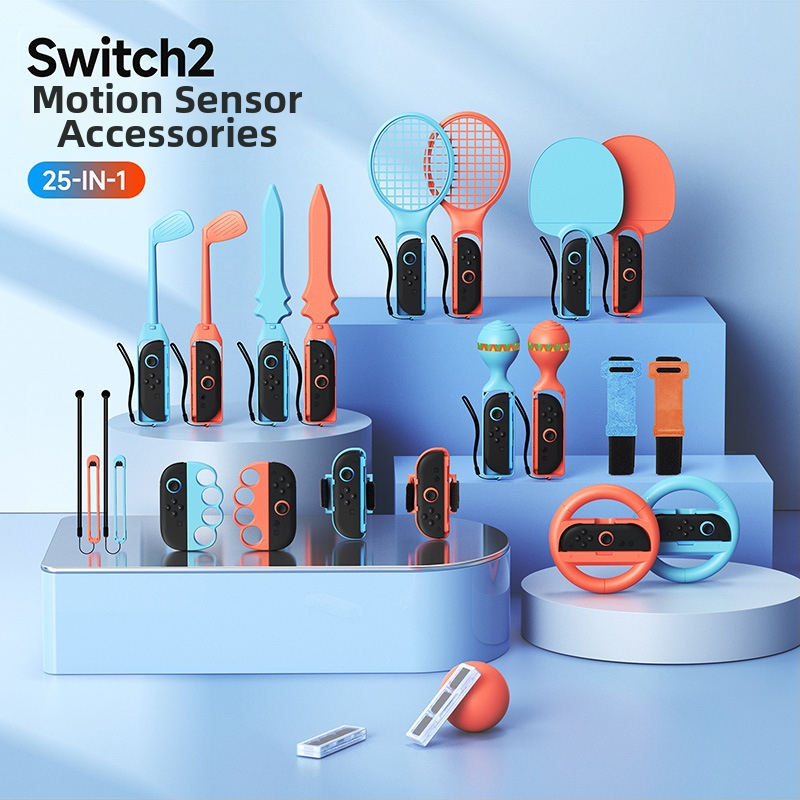 Switch2 Sada herných príslušenstiev – Šerm, Tenisová raketa a Karta box pre volantom na závodné hry (Model Switch2; Materiál ABS+PC; Kompatibilné so Switch2; Počet hráčov 1–4; Vek 12+)