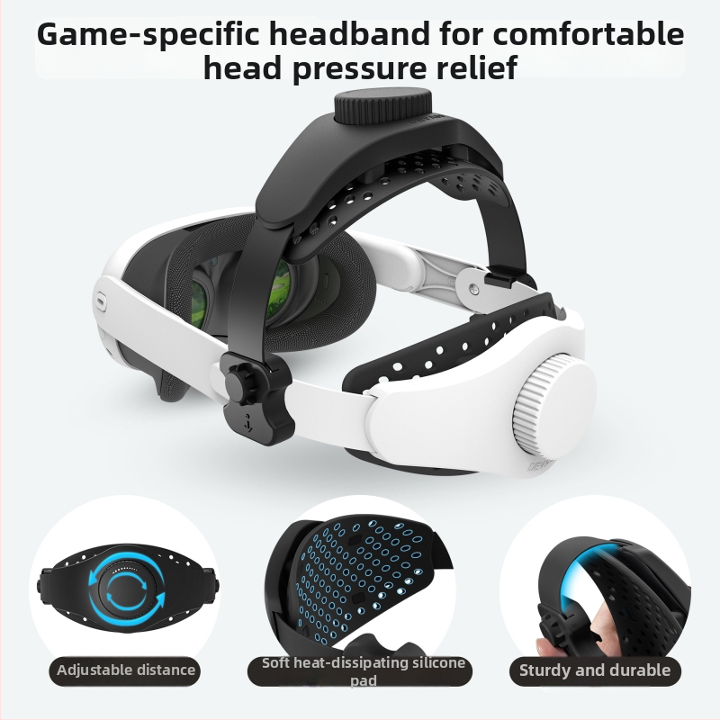 DEVASO VR čelenka na okuliare – ergonomická podpora, dekompresia, ABS, Nylon model, kompatibilné s Meta Quest Pro, Quest 2, PICO 4