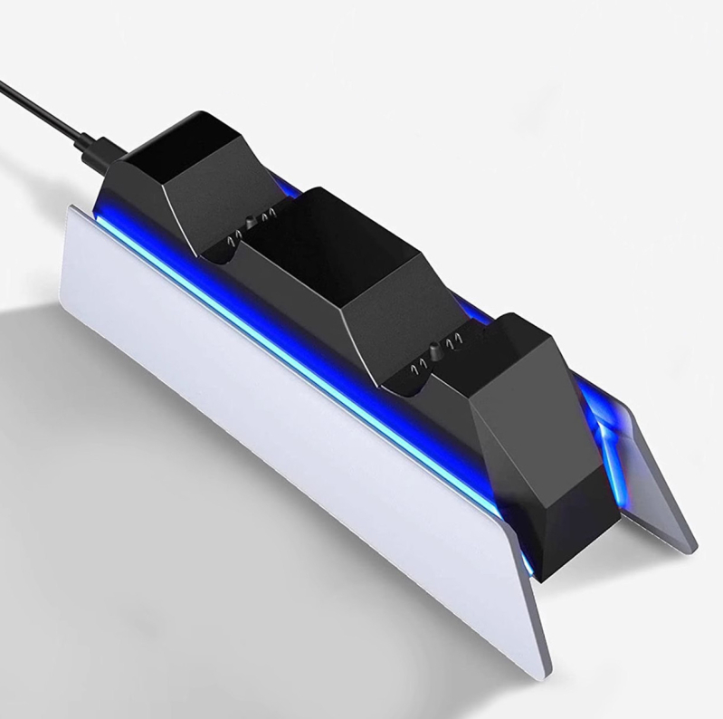 PS5 Stanica za Punjenje Kontrolera s USB-C, Dvostruko Brzo Punjenje, LED Indikator, ABS Kućište, Uključuje USB-C Kabel