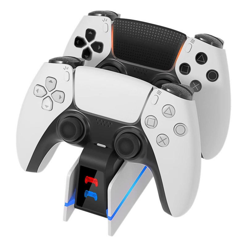 PS5 Stanica za Punjenje Kontrolera s USB-C, Dvostruko Brzo Punjenje, LED Indikator, ABS Kućište, Uključuje USB-C Kabel