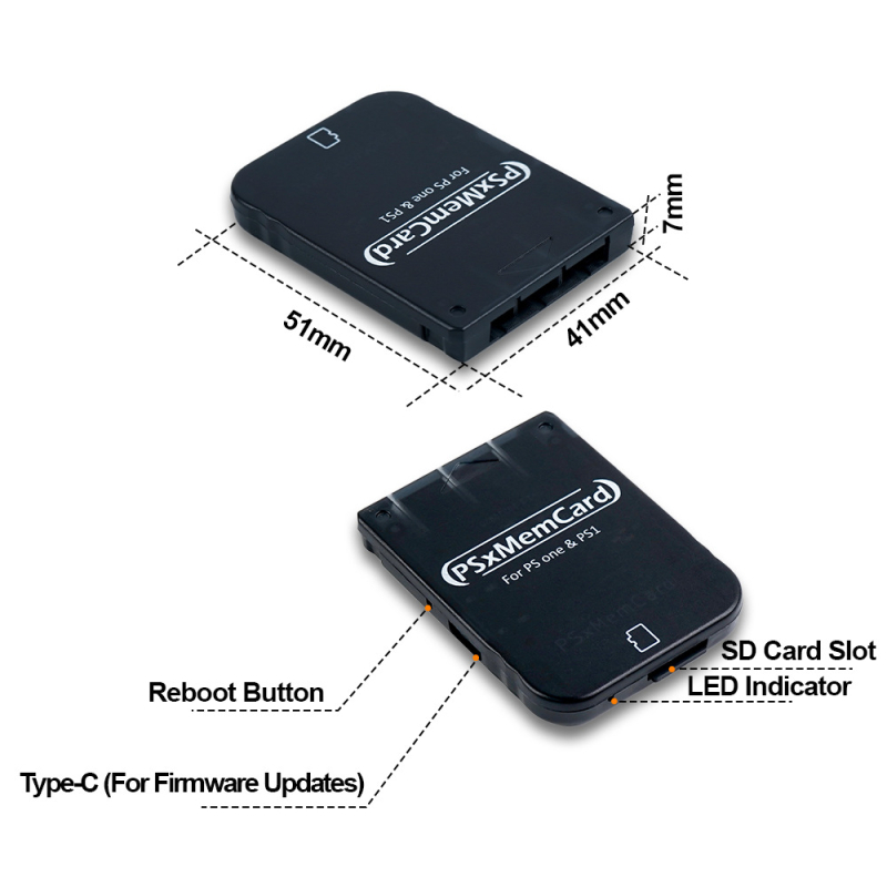 Cardă de memorie PS1/PS ONE, 512MB, ABS, TF card inclus