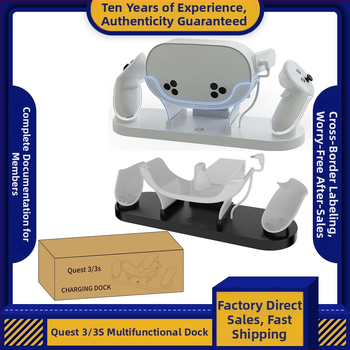 Dock de încărcare Meta Quest 3S pentru controlerele Quest 3, material ABS, model HBV-637, stocare