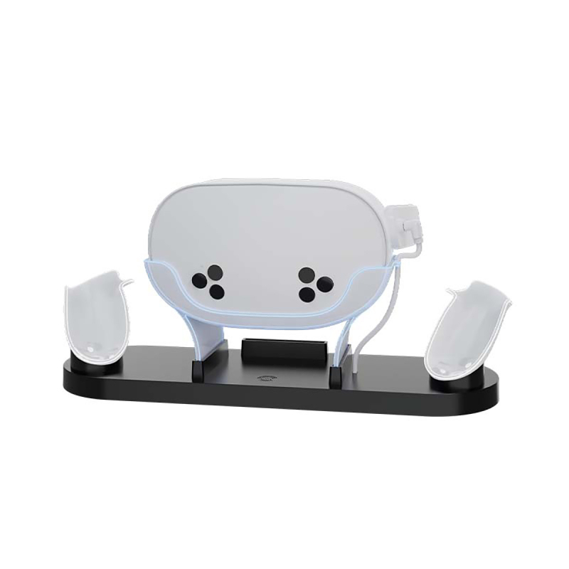 Dock de încărcare Meta Quest 3S pentru controlerele Quest 3, material ABS, model HBV-637, stocare