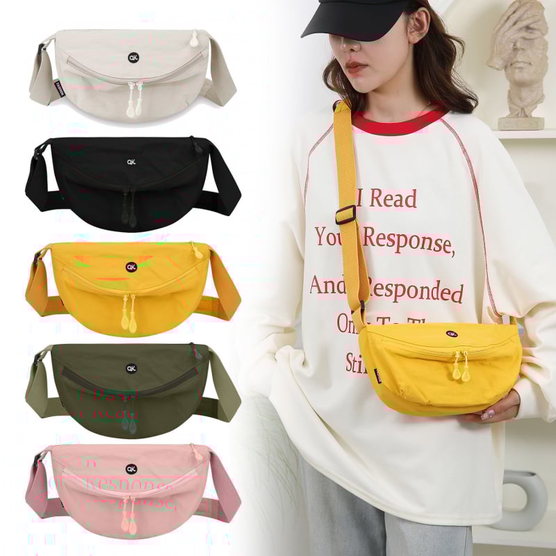 Geantă crossbody pentru femei, formă pătrată orizontală, nylon, fermoar, buzunar interior cu fermoar laminat, Primăvara 2025