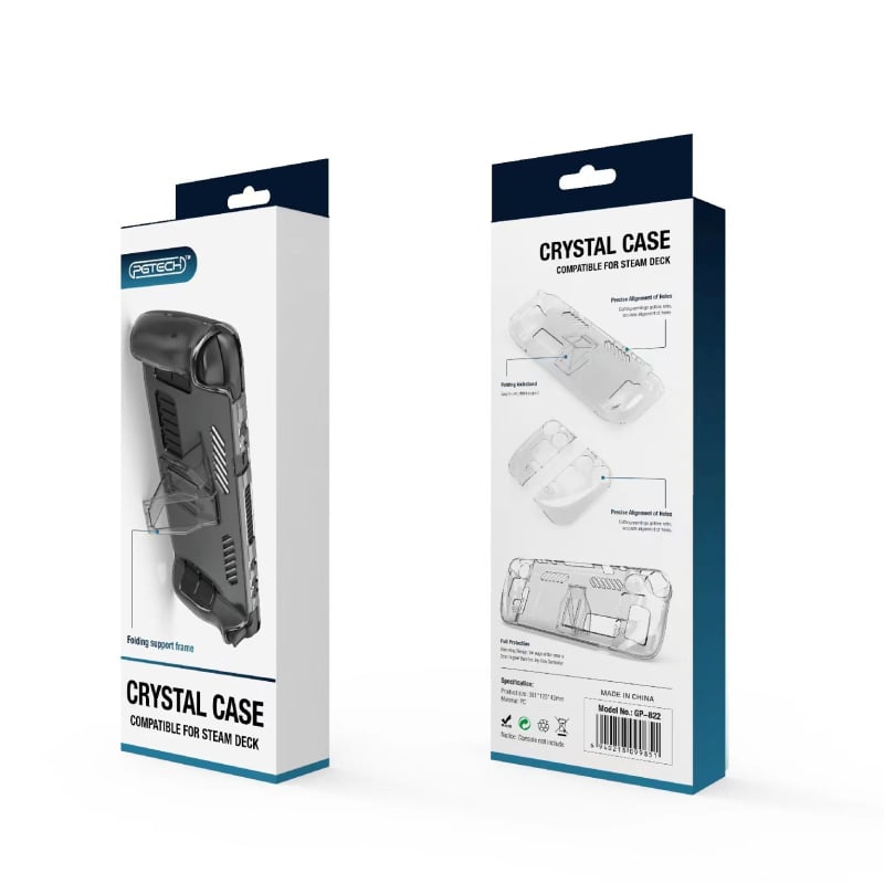 Προστατευτική διαφανής θήκη PC για Steam Deck με βάση — Δύο τμήματα κρυστάλλινο περίβλημα, Υλικό PC