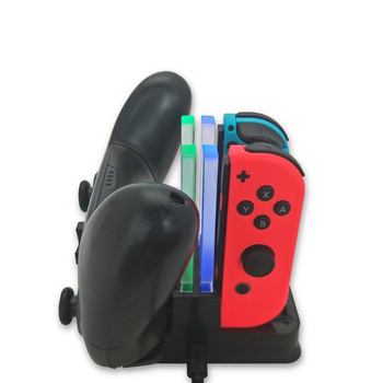 Φορτιστής βάσης Nintendo Switch για Joy-Con και Pro Controller – 4 θύρες φόρτισης, Type-C διεπαφή, Plug-and-Play, ABS πλαστικό, Πολύχρωμο LED ενδεικτικό