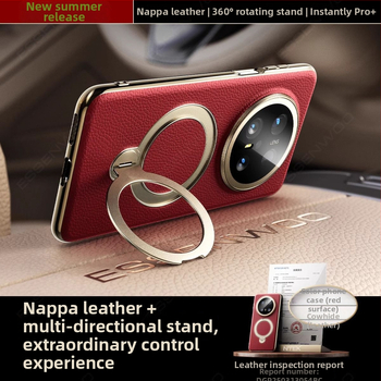 Pouzdro Huawei Mate70 Pro z pravej kože, ochranný kryt s držiakom a magnetickým priťahovaním, proti pádu