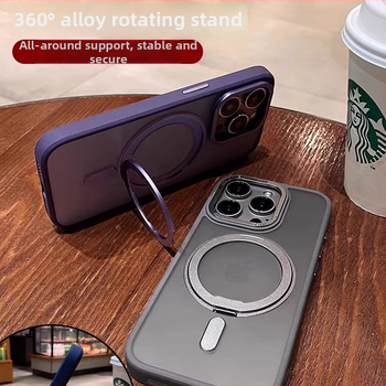 Xiangqian Otáčajúci magnetický držiak pre púzdro iPhone — matný akrylát, proti pádu, nárazuvzdorný, magnetický, odvádzanie tepla