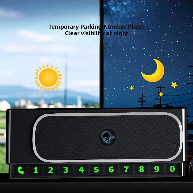 Pagaidu stāvvietas kartīte automobiļim, centrālās konsole dekors, plastmasa, modelis Leyi, bez logotipa, bez personalizācijas