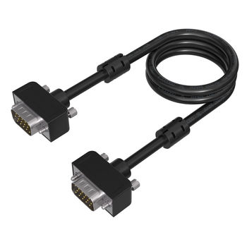 VGA kabelis, vīrietis pret vīrieti, 3+6 tīrs vara kodols, bez oksidētā vara, magnētiskais gredzens, augstas izšķirtspējas signāla pārraidīšana