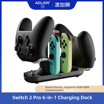 Šest-u-jedan nosač za punjenje Switch OLED kontrolera | kompatibilno s PS5 i Xbox kontrolerima | USB-C | ABS