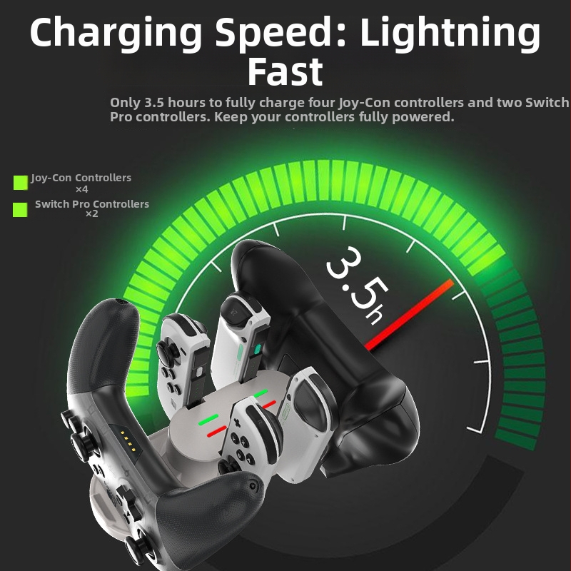Šest-u-jedan nosač za punjenje Switch OLED kontrolera | kompatibilno s PS5 i Xbox kontrolerima | USB-C | ABS