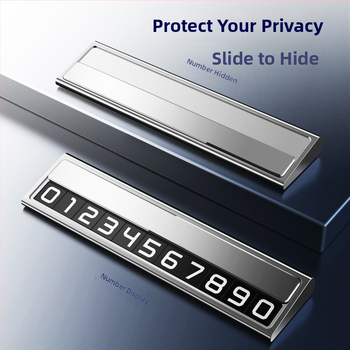 Metāla pagaidu parkošanās numuru plāksīte automašīnai, Naboo Road, modelis BQ, slēpta tipa, iekšējā auto dekorācijai