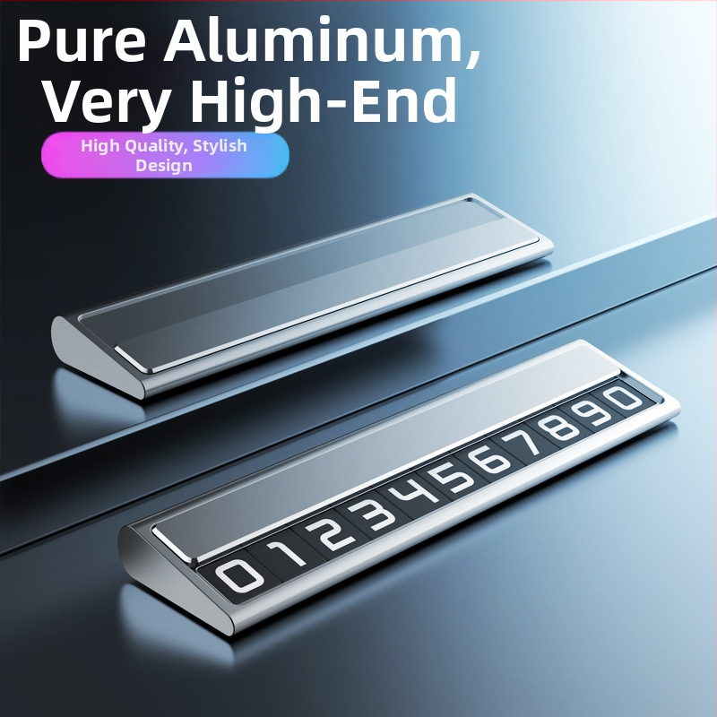 Metāla pagaidu parkošanās numuru plāksīte automašīnai, Naboo Road, modelis BQ, slēpta tipa, iekšējā auto dekorācijai