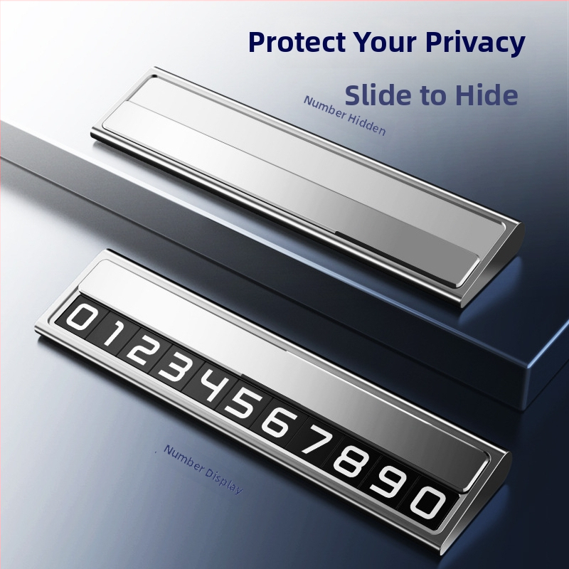 Metāla pagaidu parkošanās numuru plāksīte automašīnai, Naboo Road, modelis BQ, slēpta tipa, iekšējā auto dekorācijai